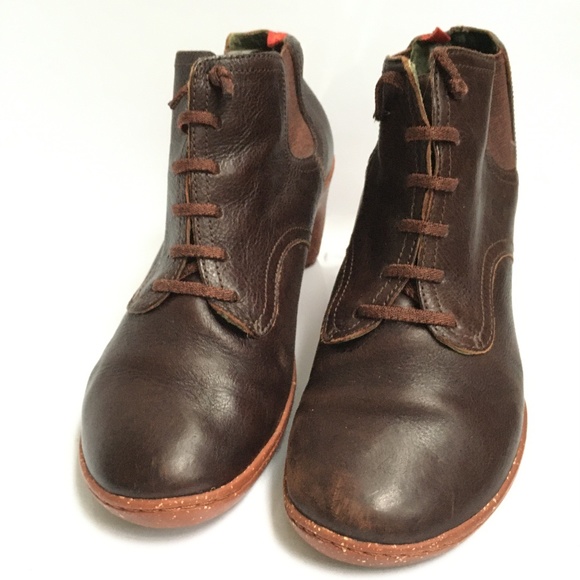 Camper Booties Leather Lace Up Sz 6 1/2 Brown - Picture 2 of 11